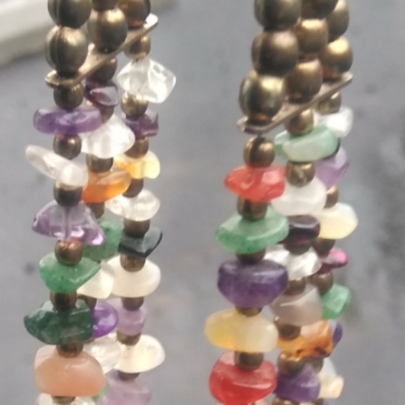 Fine Rainbow Agate Multistrand Statement Necklace - Picture 4 of 7